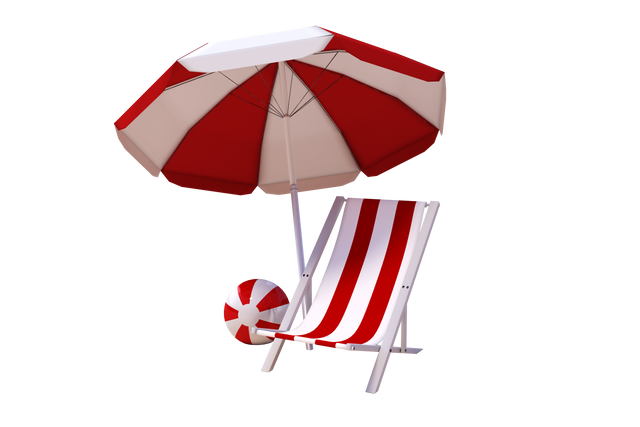 Transparent Beach Umbrella Chair and Ball Set Perfect for Summertime - Download Free Stock Videos Pikwizard.com