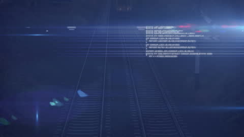 Digital Data Interface with Blue Background Grid Animation