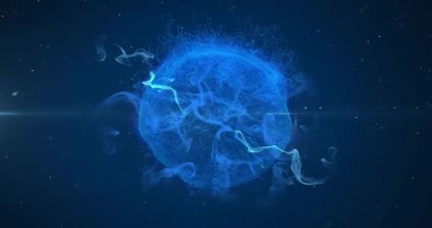 Glowing Blue Globe with Dynamic Light Trails - Download Free Stock Images Pikwizard.com