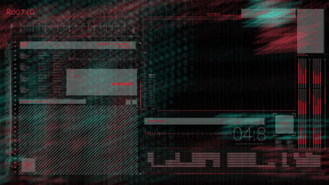 Futuristic Data Processing Interface with Digital Matrix