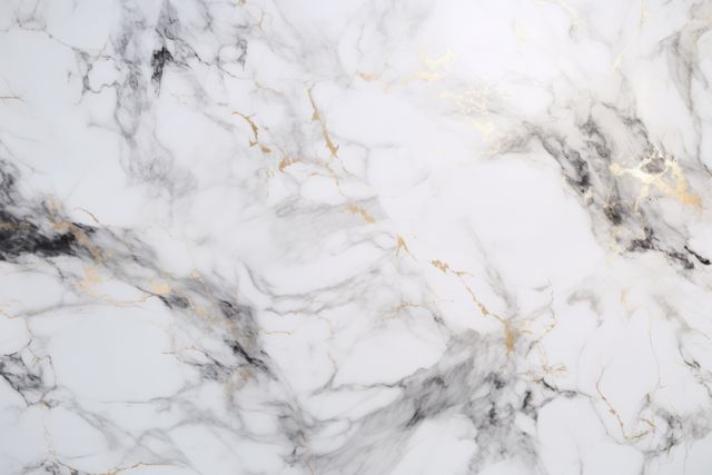 White and gold marble pattern featuring natural veins and swirls. Ideal for use in backgrounds in design projects, websites, interior design inspirations, product advertising backgrounds, and elegant decor themes.
