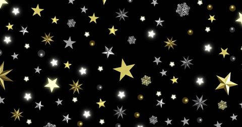 Festive Star and Snowflake Pattern on Black Background - Download Free Stock Images Pikwizard.com