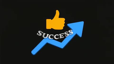 Animated Thumbs-Up and Arrow Indicating Success