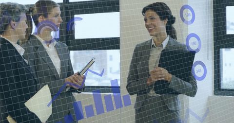 Collaborative Business Meeting with Digital Financial Charts