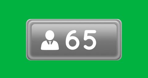 Digital Follow Icon with Incremental Counter on Green - Download Free Stock Images Pikwizard.com