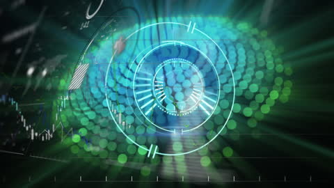 Futuristic Digital Interface with Glowing Data Graphics