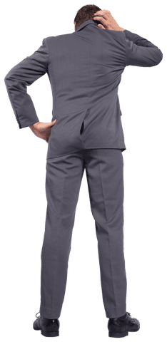 businessman back view scratching head on transparent background - Download Free Stock Videos Pikwizard.com