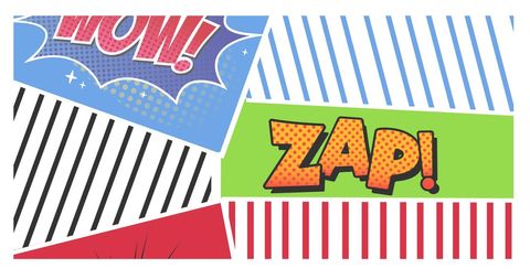 Comic Book Styled Wow and Zap Text on Vibrant Background - Download Free Stock Images Pikwizard.com