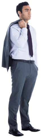 thoughtful biracial businessman holding jacket on transparent background - Download Free Stock Videos Pikwizard.com