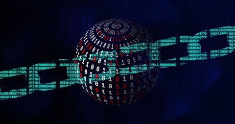 Digital Sphere with Binary Code: Global Data Visualization - Download Free Stock Images Pikwizard.com