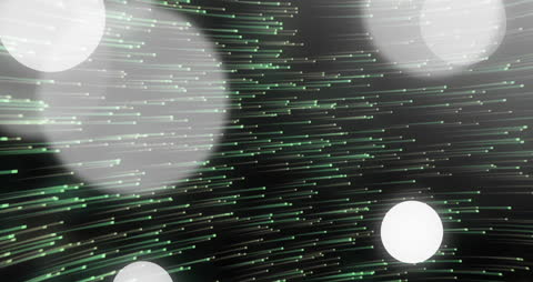 Green Light Trails and Glowing Circles in Motion