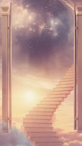 Ascending Staircase Through Celestial Doors — Surreal Vertical Journey into Starfield
