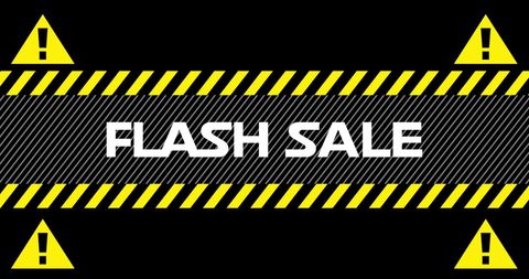 Flash sale banner with industrial warning design