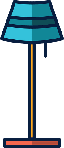 blue cloche floor lamp on transparent background illustration - Download Free Stock Videos Pikwizard.com