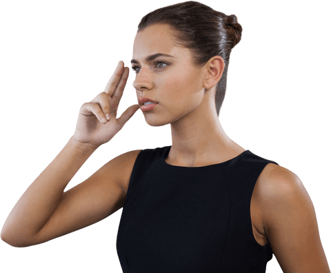 transparent confident businesswoman gesturing thoughtfully - Download Free Stock Videos Pikwizard.com