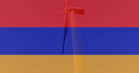 Armenian Flag Overlaid on Wind Turbine for Sustainable Energy Theme - Download Free Stock Images Pikwizard.com