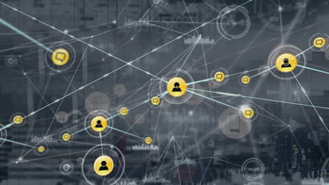 Global Network Illustration Above Cityscape