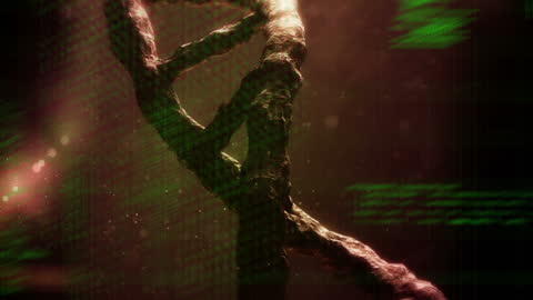 Digital Data Animation with Rotating DNA Helix