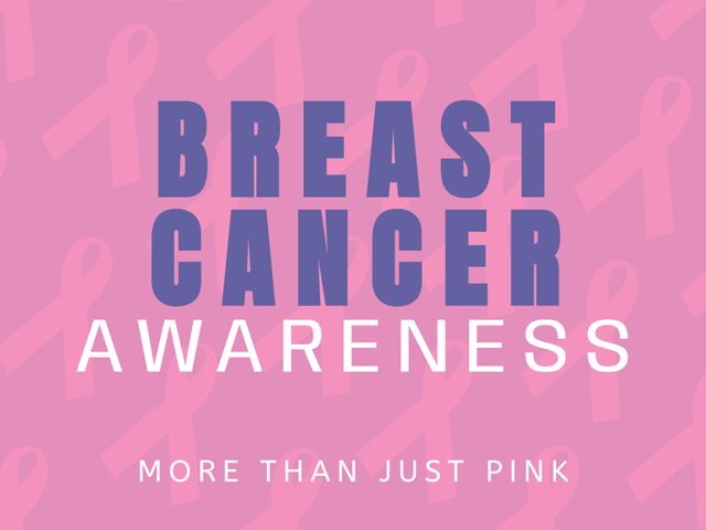 Bold pink ribbon design raises awareness for breast cancer with a powerful message. Perfect for promoting solidarity events, healthcare campaigns, and educational materials.