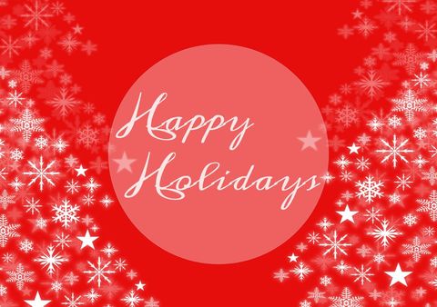 Festive Happy Holidays Card Design with Snowflakes and Stars - Download Free Stock Templates Pikwizard.com