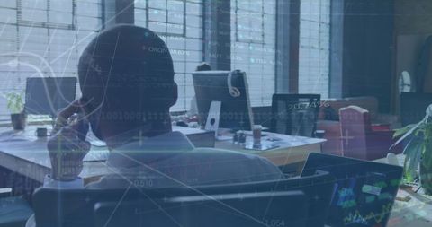 Businessman Discussing Financial Strategies Amidst Data Overlay - Download Free Stock Images Pikwizard.com