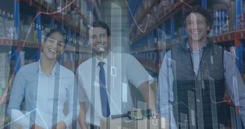 business team in warehouse analyzing global financial trends - Download Free Stock Images Pikwizard.com