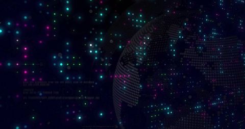 Digital globe in abstract data cluster space