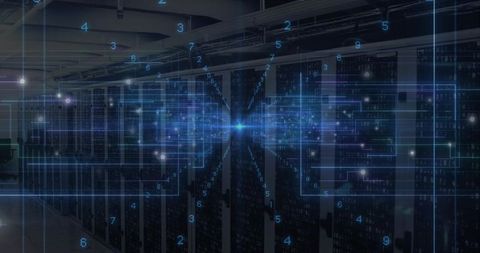 Data Center with Digital Interface Overlay Lighting Up Networking
