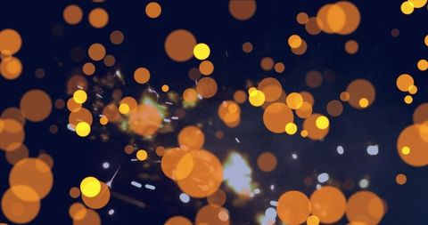 Abstract Luminous Bokeh with Spark Highlights on Dark Canvas