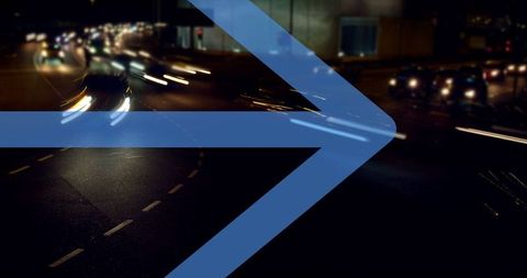 arrows merge into city street night lights - Download Free Stock Images Pikwizard.com