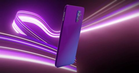stylish smartphone with futuristic neon lights - Download Free Stock Images Pikwizard.com