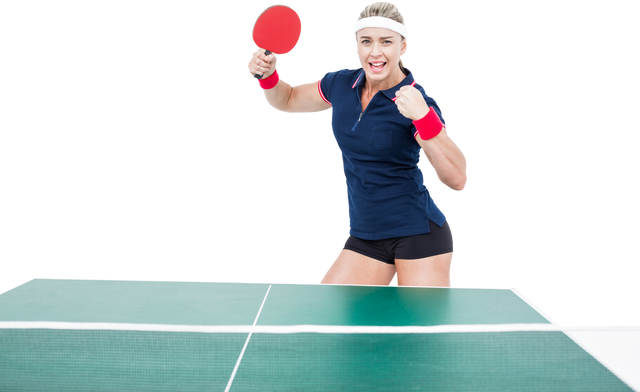 Energetic Female Athlete Playing Ping Pong on Transparent Background - Download Free Stock Videos Pikwizard.com