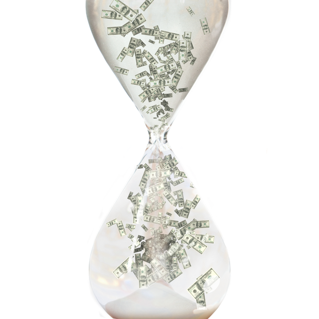 Transparent Hourglass with Money Cascading - Download Free Stock Videos Pikwizard.com