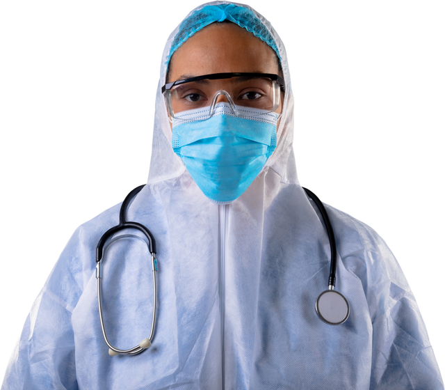 Portrait Showing African American Female Health Worker Wearing Transparent Protective Gear - Download Free Stock Videos Pikwizard.com