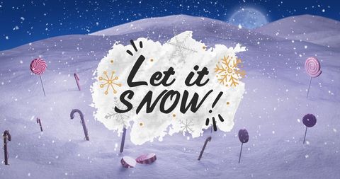 Festive candy cane winter wonderland scene