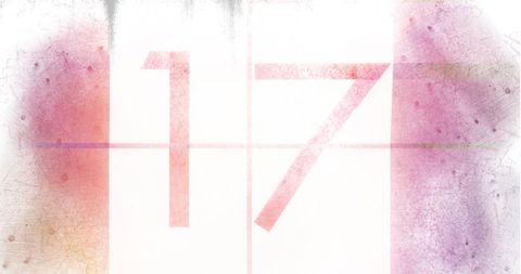 Number 17 with Soft Pink and Purple Artistic Gradient