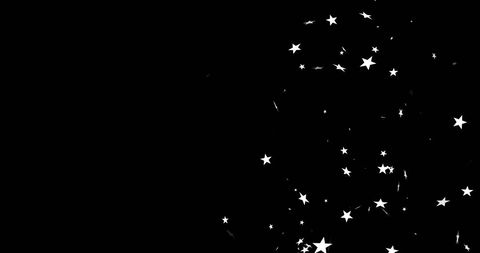 Floating White Stars on Black Background for Cosmic Abstraction