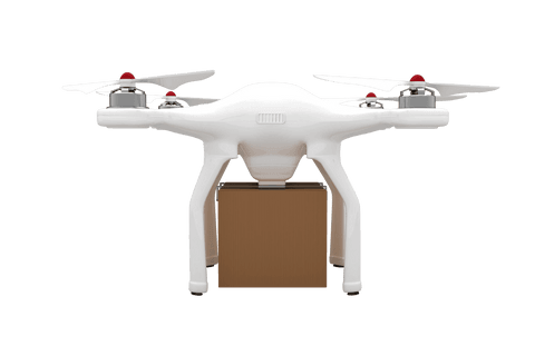 transparent drone flying with brown package for delivery - Download Free Stock Videos Pikwizard.com
