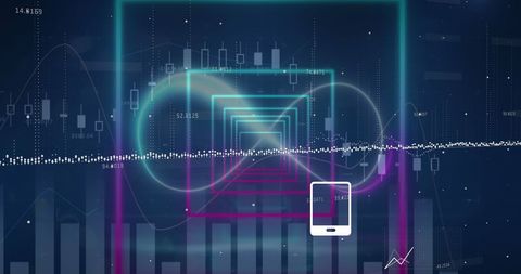Digital Data Processing with Neon Grid Overlay - Download Free Stock Images Pikwizard.com
