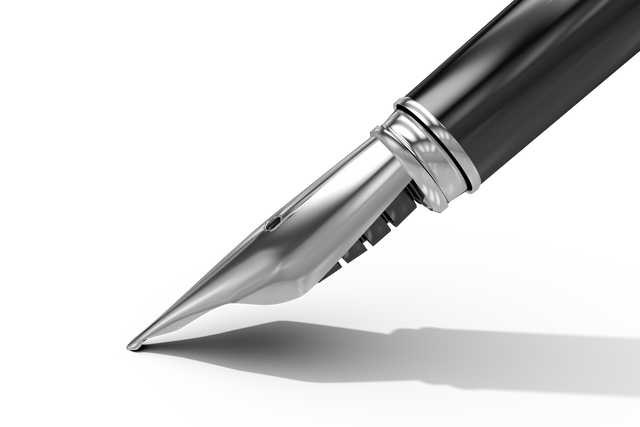 Close-up Transparent Fountain Pen Nib on White Background - Download Free Stock Videos Pikwizard.com