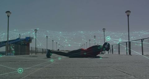 Augmented reality data interface with fitness workout outdoors