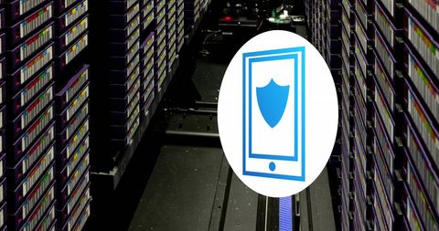 data security concept in modern server room with digital shield icon - Download Free Stock Images Pikwizard.com