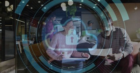 Modern Office Collaboration with Digital Security Overlay