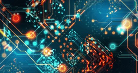 Futuristic Circuitry Matrix with Glowing Connections - Download Free Stock Images Pikwizard.com