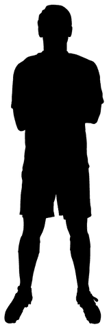 Silhouette of football player on transparent background for sport design