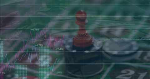 Digital data overlay on casino gaming table