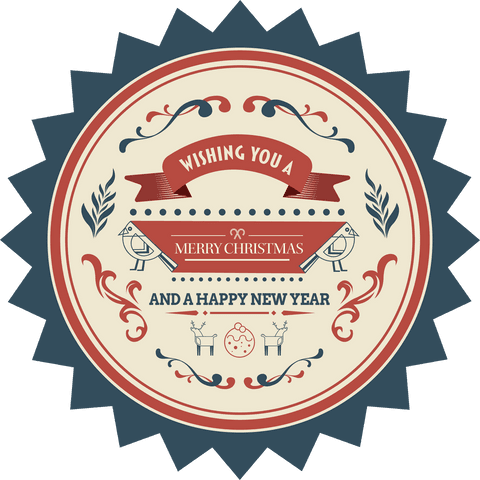 Vintage Christmas and New Year Badge on Transparent Background - Download Free Stock Videos Pikwizard.com