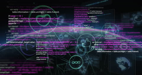 Abstract Data Processing Animation with Digital Networks