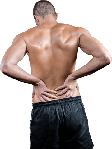 Transparent Athletic Man Experiencing Lower Back Pain