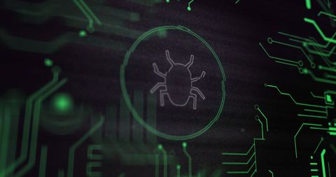 Virus Alert on Digital Circuit with Glitch Effect - Download Free Stock Images Pikwizard.com